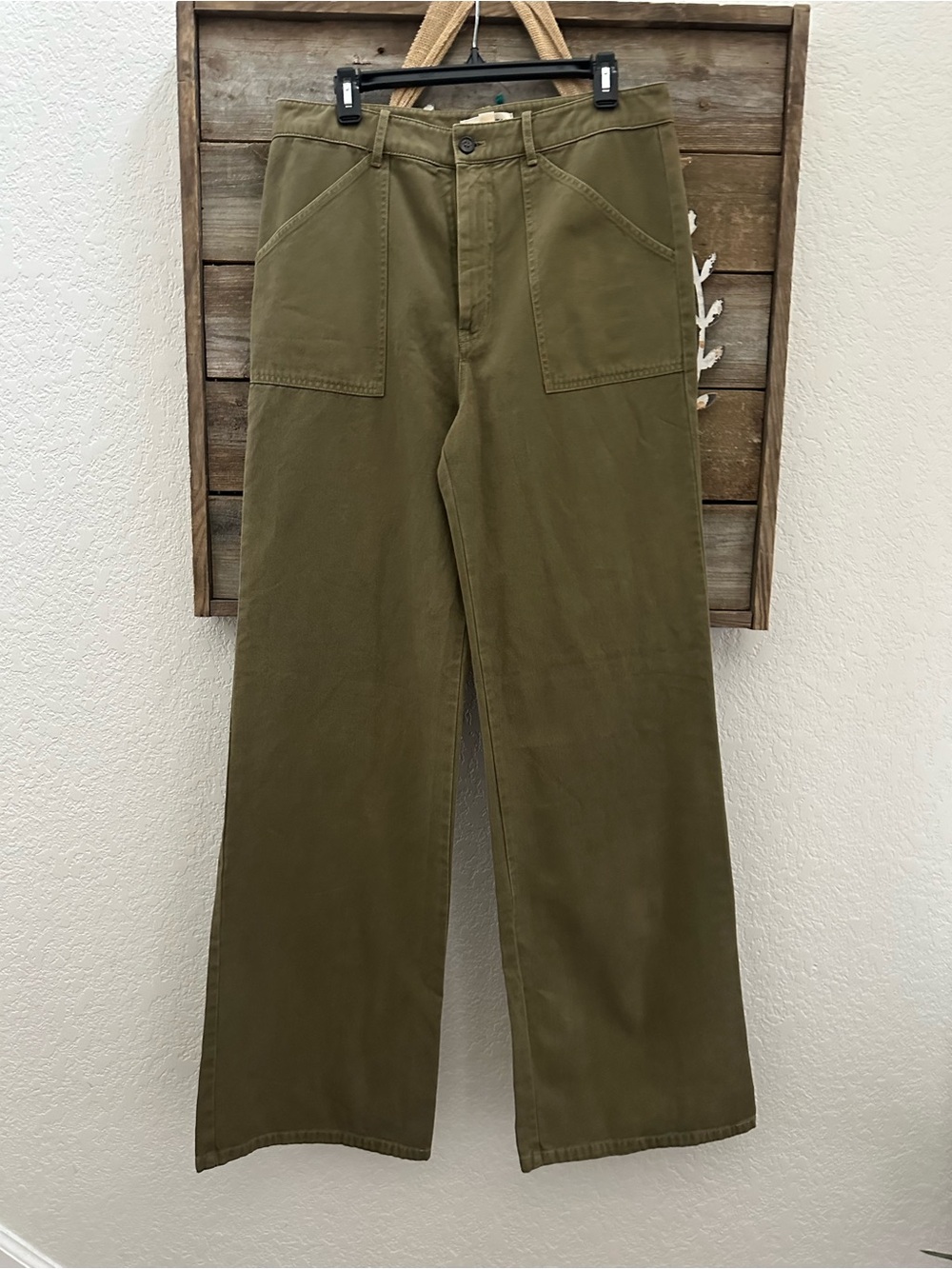 Nili Lotan Quentin Olive Utility Trouser Pants ladies size 12